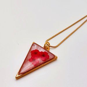 2/$40 SALE Beautiful Handmade Floral Triangle Necklace - Casual & Unique